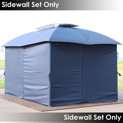 Navy Polyester 4-Piece Gazebo Sidewall Set for 10' x 13' Patio