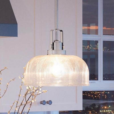 Urban Ambiance Luxury Luxe Industrial Pendant,  9-1/4"H x 10-1/2"W,  Polished Chrome Finish, UHP2049