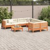 vidaXL 9 Piece Patio Sofa Set with Cushions - Wax Brown - 3 of 4