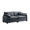 Corduroy 2-Seater Sofa with 4 Pillows, Large Deep-Seat Cozy Living Room Sofa, Modern Retro Design - 4 of 4