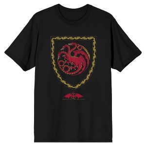 House Of The Dragon Targaryen Shield Men's Black T-shirt - 1 of 1