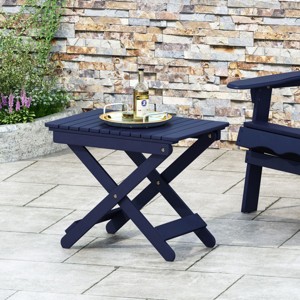 Portable Acacia Wood Folding Table,Outdoor Side Table With  Slat Paneling And A Foldable Frame,Folding Table Small - The Pop Home - 1 of 4