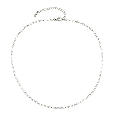 Slate by Rebl Paperclip Chain Necklace   Stainless Steel