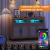 Kitchen Storage Cabinet With 2 Fluted Acrylic Drawers & 4 Rattan Doors, Coffee Bar Wood Buffet Table for Kitchen, Dining Room - 4 of 4