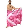 LA LEELA Men's Beach Summer Long Cover Up Vacation Lava Lava Sarong Hawaiian Beachwear Sarongs Samoan Swimwear For Men One Size Pink, Tie Dye Design - 2 of 4