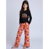 INSPIRE CHIC Halloween Family Pajama Sets Matching Pumpkin Print Long Sleeve Top with Pants Lounge Set - 4 of 4