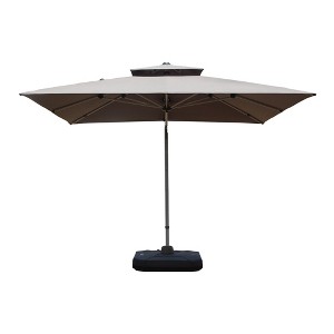Gulches Square Cantilever Patio Umbrella - 360° Rotation, 5-Position Tilt, Hydraulic Opening, UPF 50+, Gray, 10'x10'(Base Not Included) - 1 of 4