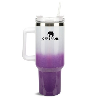 100 North Off Brand Elephant Logo Funny 40 oz. Stainless Steel, Large Water Bottle Coffee Mug, Spill & Leak Resistant, Thermal Travel Tumbler with