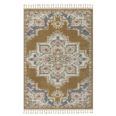 Luxe Weavers Medallion Southwestern Fringe Area Rug