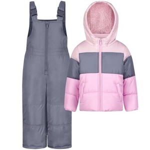 Carter's Girls' Heavyweight 2-Piece Skisuit Snowsuit Set - Snow Bib and Hooded Jacket - 1 of 4
