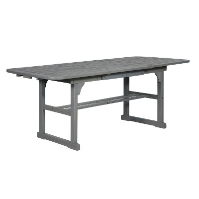 Grey Wash Acacia Wood Extendable Outdoor Dining Table