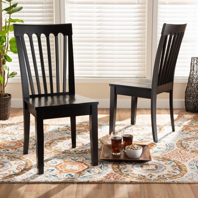 Sleek Dark Brown Wood and Cane Low Arm Chair