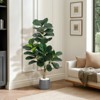 Fiddle Leaf Fig Tree Artificial with 108 Leaves, Indoor Fake Floor Plant for Home Office Living Room Decor, Green - 2 of 4