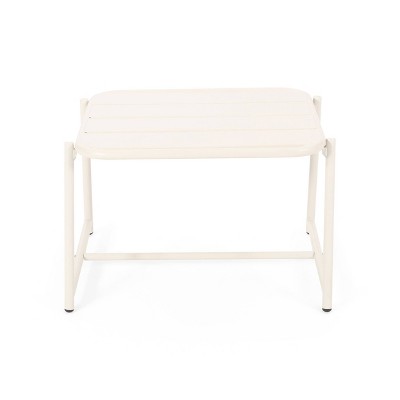 Christopher Knight Home Cowan Outdoor Side Table Iron Matte White