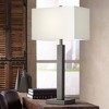 Pacific Coast Lighting 31" Tall Column Large Modern End Table Lamp Dark Gunmetal Finish Metal Single White Shade Living Room Bedroom Bedside House - 2 of 4