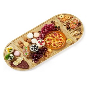 GustoWave 28in 3-Piece Magnetic Bamboo Cheese Board Set - 1 of 4