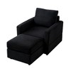 CAVINAS Modern Accent Chair with Ottoman Upholstery Living Room Chair Comfy Chair for Living Room - 3 of 4