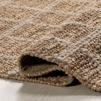 Natural Wool and Cotton Handmade Rectangular 9' x 12' Area Rug
