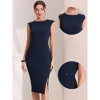 Allegra K Women's Round Neck Slim Fit Sleeveless Split Work Sheath Dresses - 2 of 4