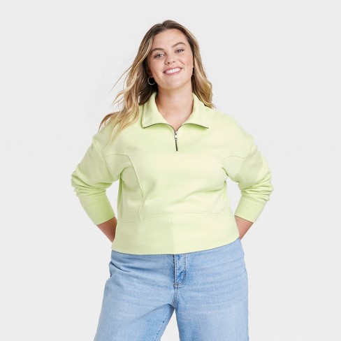  Cropped Sweatshirts for Women Quarter Zip Pullover