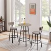 Hrinhom 3-Piece Bar Table Set with Shelf,Dining Table Set - 2 of 4
