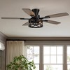 Siljoy 52 Inch Farmhouse Flush Mount Ceiling Fan With Lights (6 Blades with Dual Color Blades)for Patio Bedroom and Living room and Bedroom - 2 of 4
