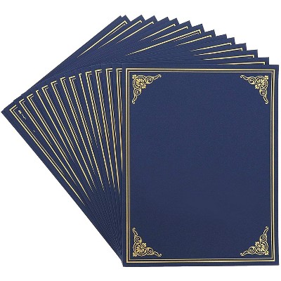 24 Pack Navy Blue Certificate Holders, Diploma Holders, Document Cover Awards Folder Storage, 8.5 x 11.25 Inches, multi pack for Letter Size Paper