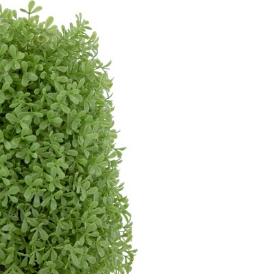 EverGreen 15" Unlit Artificial Boxwood Cone Topiary in Black Pot