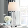 ROTTOGOON Set of 2 Mirrored Glass Bedside Table Lamps for Bedrooms with 2 USB Ports Chrome Modern Silver Living Room Lamps for End Tables - 2 of 4