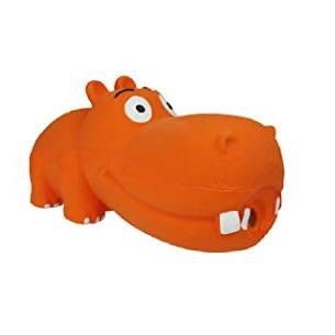 Multipet Hippopotamus Latex Hippo That Grunts 8 inch Dog Toy (Assorted Color / 1 Pack), Large Breeds