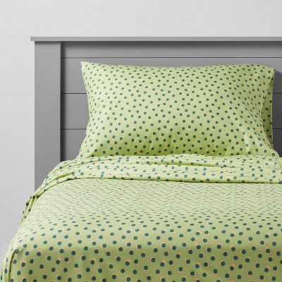 Twin Printed Pattern Peached Cotton Percale Melange Sheet Set Ann - Macaron  : Target