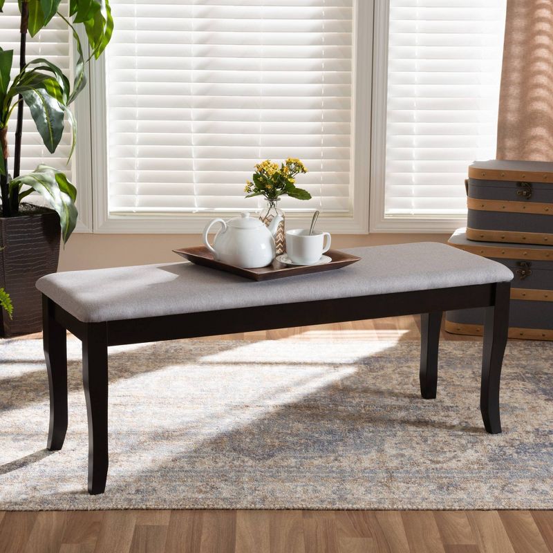 Cornelie Fabric Upholstered Wood Dining Bench - Baxton Studio, 6 of 8