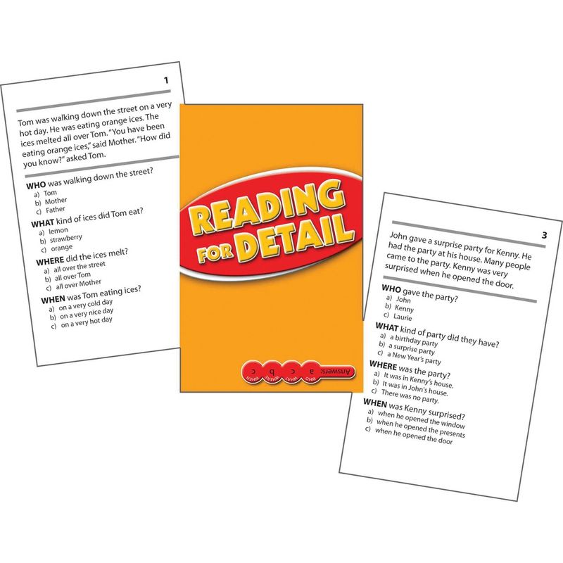 Edupress Reading for Detail Practice Cards Red Level, Levels 2.0-3.5, 2 of 5