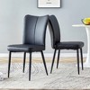 Lyngins Modern PU Dining Chair Set of 4, Armless Chair with Metal Leg, Versatile Kitchen Chair & Living Room Chair, Upholstered Dinner Chair - 2 of 4