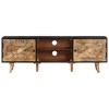 vidaXL TV Cabinet Natural wood, Black Rough Mango Wood, Solid Acacia Wood - 2 of 2