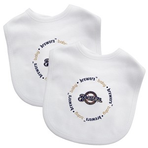 BabyFanatic Officially Licensed Unisex Baby Bibs 2 Pack - MLB Milwaukee Brewers - 1 of 3