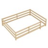 NicBex Twin/Full Montessori Floor Bed Frame with Fence,Modern Wood Floor Bed for Kids Room,Bedroom,No Box Spring Needed - 4 of 4