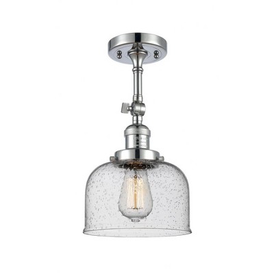 Bell - 1 Light Semi-Flush Mount In Industrial Style-14 Inches Tall and 8 Inches Wide