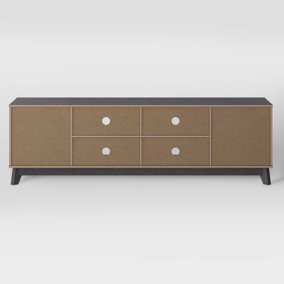 Gray Wood Grain TV Stand with Drawers for TVs up to 85"