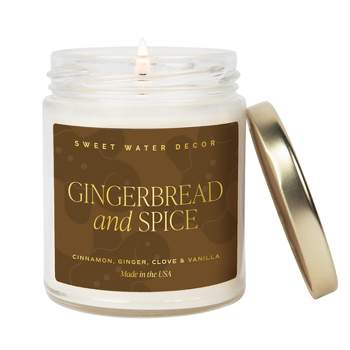 Sweet Water Decor Gingerbread and Spice 9oz Clear Jar Soy Candle