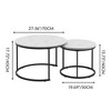 NicBex Nesting Round Coffee Table Set,2-Piece Circular End Table with Marble Pattern Top,Metal Frame Side Tables for Living Room,Office - 3 of 4