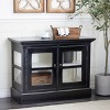 Olivia & May Traditional Wood Cabinet Black: No Assembly Required, Carved Details, 1 Shelf - 2 of 4