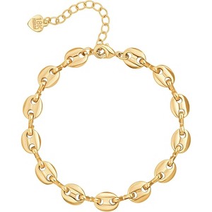 18k Gold Plated Personalized Chunky Cuban Oval Link Chain Bracelets for Men Toggle Rope Bracelet Jewelry for Women - 1 of 4