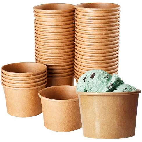 Juvale Ice Cream Sundae Cups (100 Pack) Disposable Kraft Paper Dessert