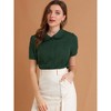 INSPIRE CHIC Women's Sweet Ruffle Trim Peter Pan Collar Button-Down Shirt - 3 of 4
