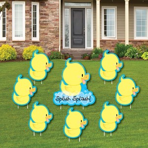 Big Dot of Happiness Ducky Duck - Yard Sign & Outdoor Lawn Decorations - Baby Shower or Birthday Party Yard Signs - Set of 8 - 1 of 4