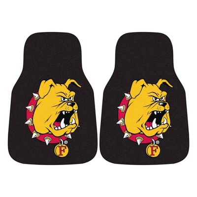 NCAA Ferris State University Carpet Car Mat Set - 2pc