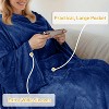 Catalonia Adult Wearable Fleece Blanket Snuggie with Foot Pockets, Super Soft Micro Plush Wrap Blanket Long Robe Loungewear, Cozy Gift for Woman Man - 4 of 4