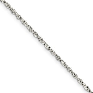 Black Bow Jewelry 2mm, Sterling Silver Solid Loose Rope Chain Necklace - 1 of 4