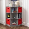RiverRidge Kids' Corner Playroom Cabinet with 6 Toy Storage Cubbies and 3 Angled Shelves with 4 Fabric Bins - 2 of 4